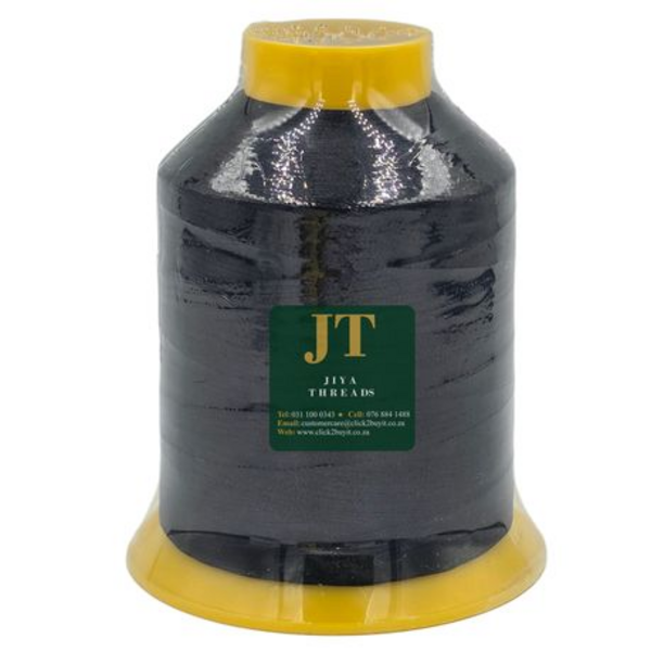 Embroidery Thread Cotton- Black 4000M - Shade 1180 JT Threads - Image 2