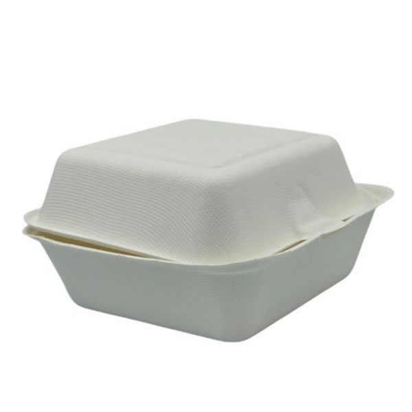 Sugarcane Burger Clamshell Eco 800ml Single Comp 14cm - 50 Pack - Image 6