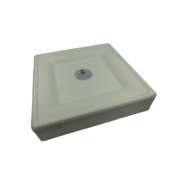 Sugarcane Square Plate Eco-Friendly - 26cm - Pack of 50 - Image 5