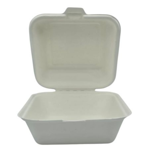 Sugarcane Burger Clamshell Eco 800ml Single Comp 14cm - 50 Pack