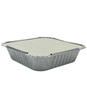 Foil Container with White Paper Lid - 500ml Disposable Combo (25 Pack)