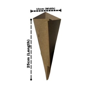 Kraft Chip Cone Large - Pack Takeaway Packaging - 25 Pack