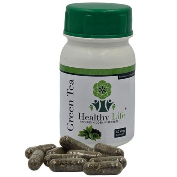 Healthy Life Green Tea Capsules 500mg - 60's x 4 - Image 3