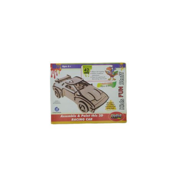Wooden 3D Buildable Race Car- Paint Set - Image 2