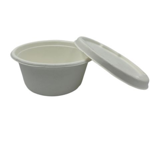 Sugarcane Bowl with Lid Eco Disposable 500ml - 50 Pack