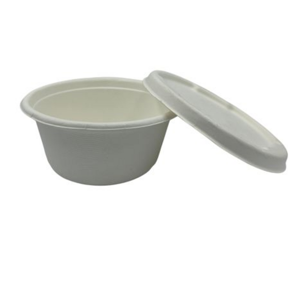 Sugarcane Bowl with Lid Eco Disposable 500ml - 50 Pack