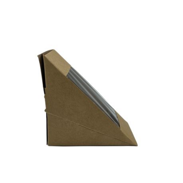 Kraft Sandwich Wedge 4 Slice - PLA Window, 12 x 7.5cm - 25 Pack - Image 5