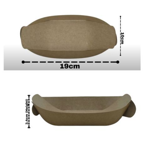 Kraft Medium Boat 22.5cm - Food Trays for Street Food - 50 Pack - Image 3