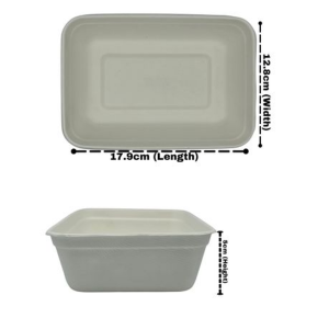 Sugarcane Meal Trays Eco-Friendly 500ml - 50 Pack