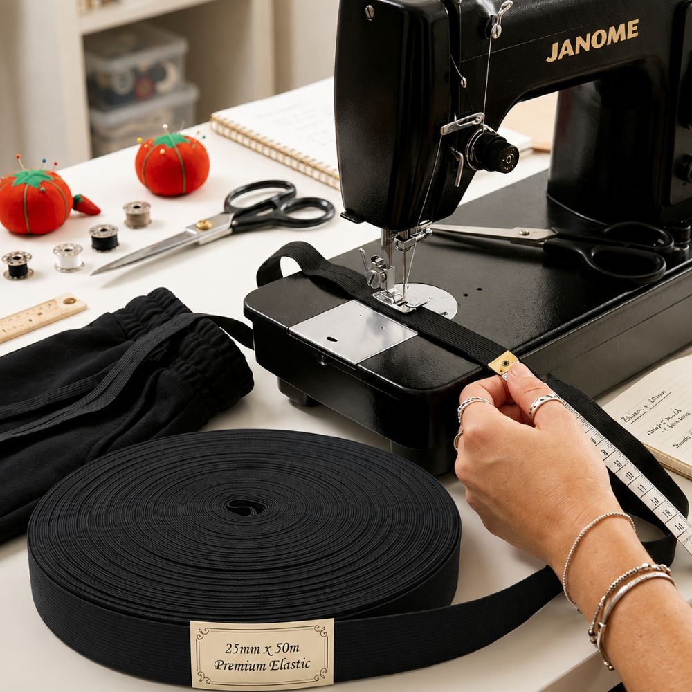 Black Elastic Roll 25mm x 50m - Durable and Flexible - Image 9