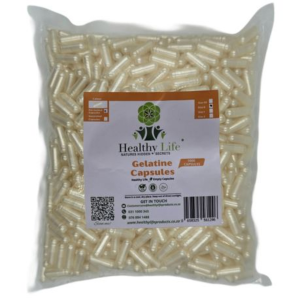 Healthy Life- Pearl White Empty GELATIN Capsules Size 0- 1000 Pack