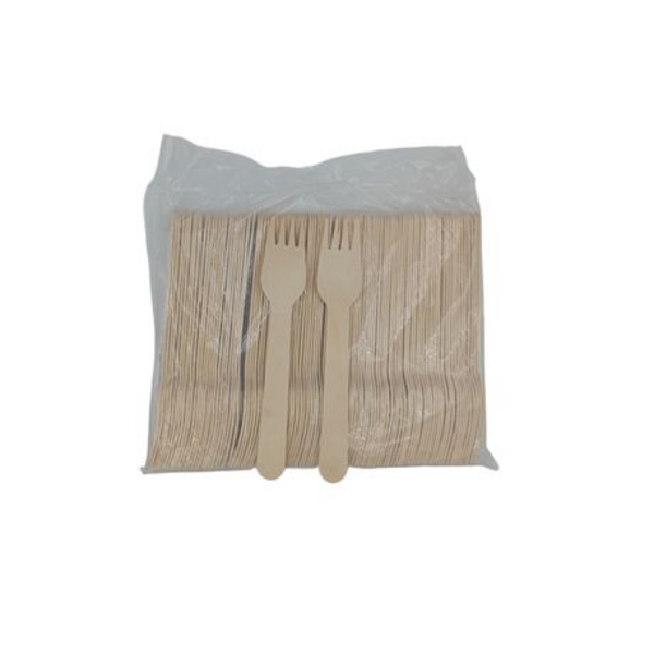 Wooden Fork 16cm, Eco-Friendly Disposable Forks-Pack of 100 Forks - Image 2