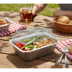 Foil Container with Clear Lid - 350ml Disposable Takeaway Combo (50 Pack)