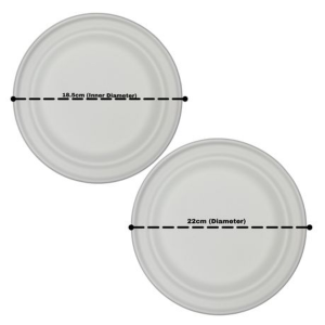 Sugarcane Plate Eco Disposable 22cm - 50 Pack
