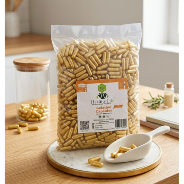 Healthy Life- Gold Empty GELATIN Capsules Size 0- 1000 Pack - Image 5
