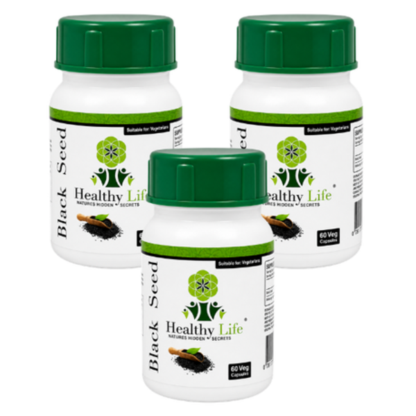 Black Seed Extract 500mg 60 Capsules - Immune & Antioxidant Support -3-Pack