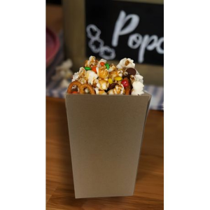 Kraft Medium Popcorn Boxes - 10.5cm Disposable Snack Containers - 25 Pack