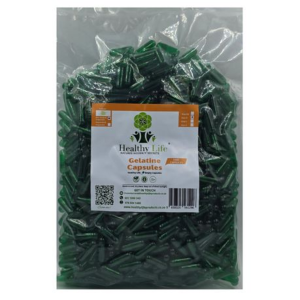 Healthy Life- Translucent Green Empty GELATIN Capsules Size 0- 1000 Pack