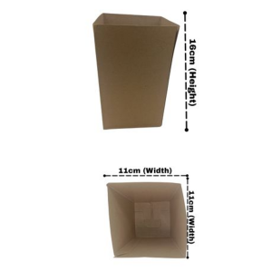Kraft Medium Popcorn Boxes - 10.5cm Disposable Snack Containers - 100 Pack