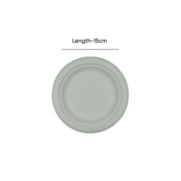 Sugarcane Plate Eco Disposable - 15cm - Pack of 100 - Image 2