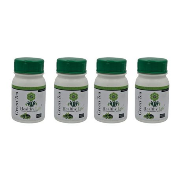 Healthy Life Green Tea Capsules 500mg - 60's x 4