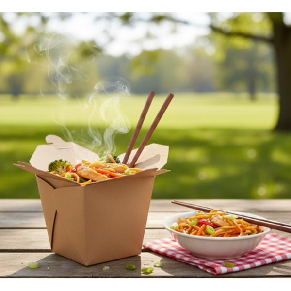 Kraft Noodle Box 800ml - Disposable Food Containers - 25 Pack - Image 3