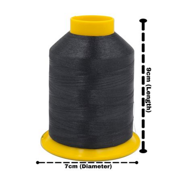 Embroidery Thread Cotton- Black 4000M - Shade 1180 JT Threads - Image 5