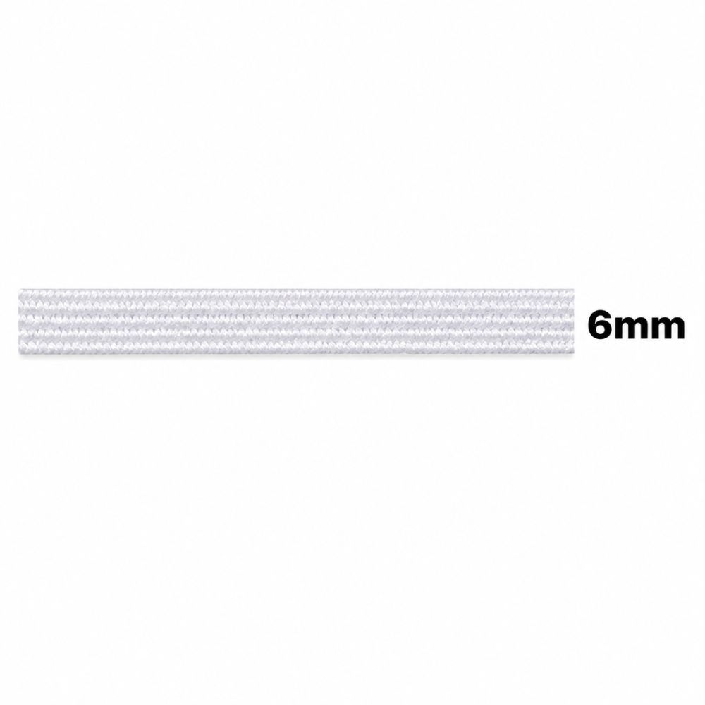 White Elastic Roll 6mm x 250m - Durable and Flexible - Image 3