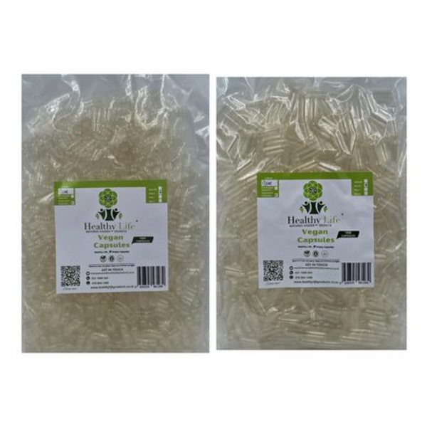 Healthy Life-Clear Separated Empty Vegan Capsules HPMC Size 0-2 x 500 Packs