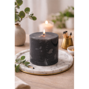 Grey Pillar Decor Candles - Small Pack of 6