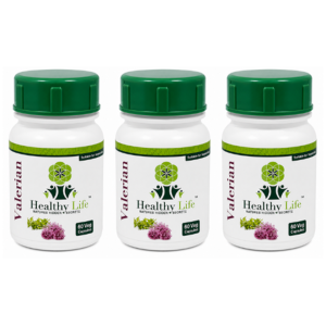 Healthy Life Valerian 500mg - 60 Caps | Natural Sleep & Relaxation - 3-Pack