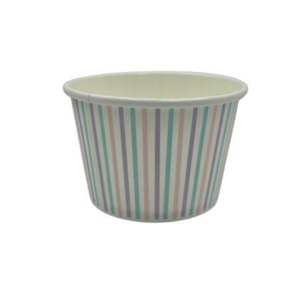 Multi-Colour Striped Ice Cream Tub 250ml - Pack Of 50
