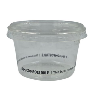 Clear Compostable PLA Cup and Flat Lid 140ml - Pack of 50