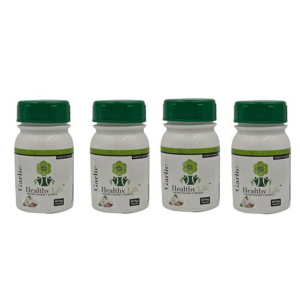 Healthy Life Odourless Garlic 500mg 60 Capsules-Heart Health Support-4-Pack