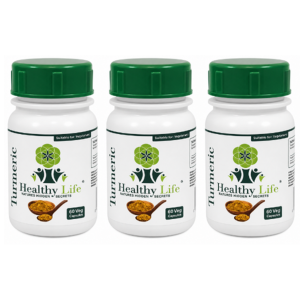 Healthy Life Turmeric 500mg-60 Caps|Natural Joint & Wellness Support 3-Pack