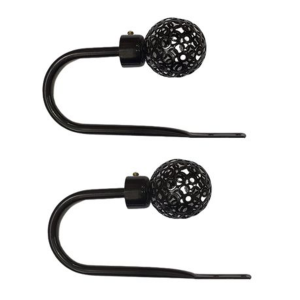 Curtain Holdback Black- 2-Pack - Decorative Curtain Tie Backs