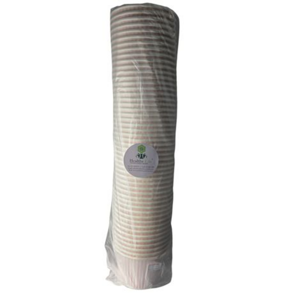 Ice Cream Tub - Pink Striped Disposable Paper Cup 250ml - 50 Pack - Image 2