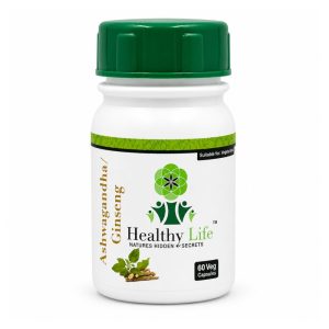Healthy Life Ashwagandha & Ginseng Capsules 500mg - 60 Capsules