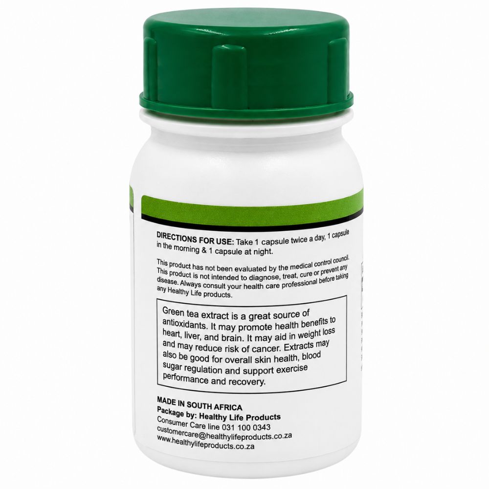 Healthy Life Green Tea Capsules 500mg - 60 - Image 2