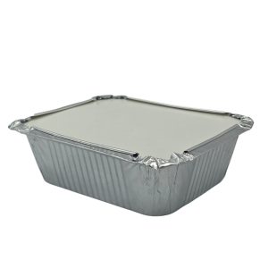 Foil Container and White Paper Lid Combo 465ml Small - Pack of 100