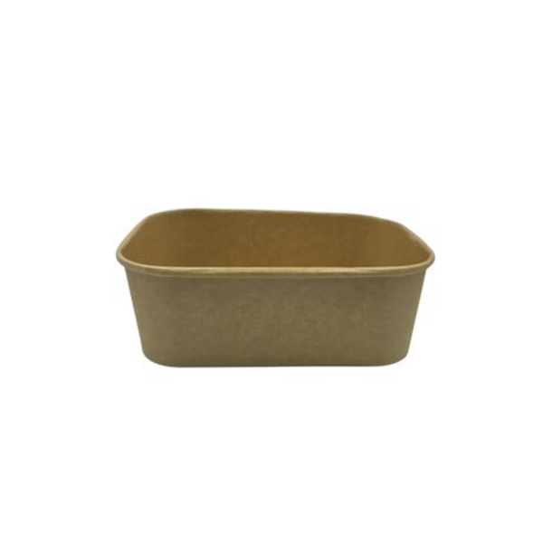 Kraft Rectangle Salad Bowl 750ml - 50 Pack - Image 3