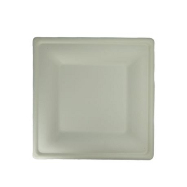 Sugarcane Square Plate Eco-Friendly - 26cm - Pack of 50 - Image 3
