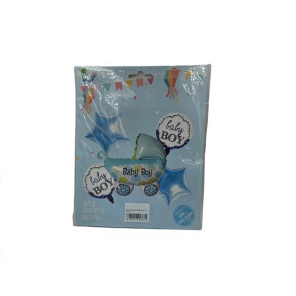 Blue Baby Shower Balloon Bouquet- 5 Pieces - Image 2