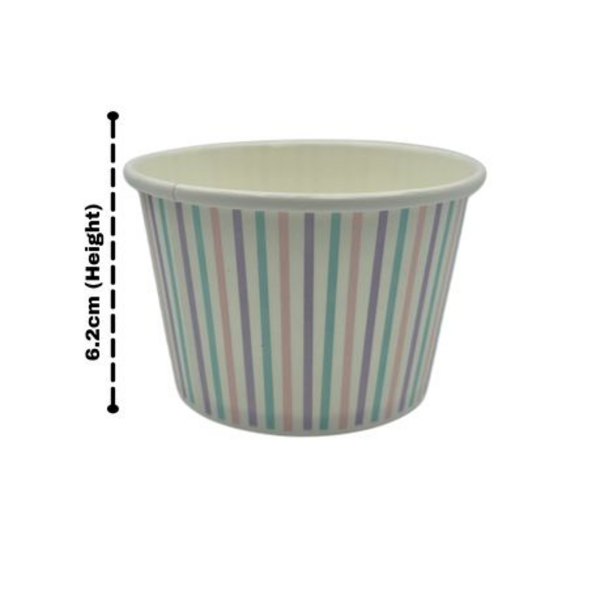 Multi-Colour Striped Ice Cream Tub 250ml - Pack Of 50 - Image 2