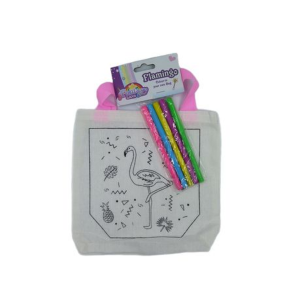 Kids Color-in Craft Bag - Flamingo