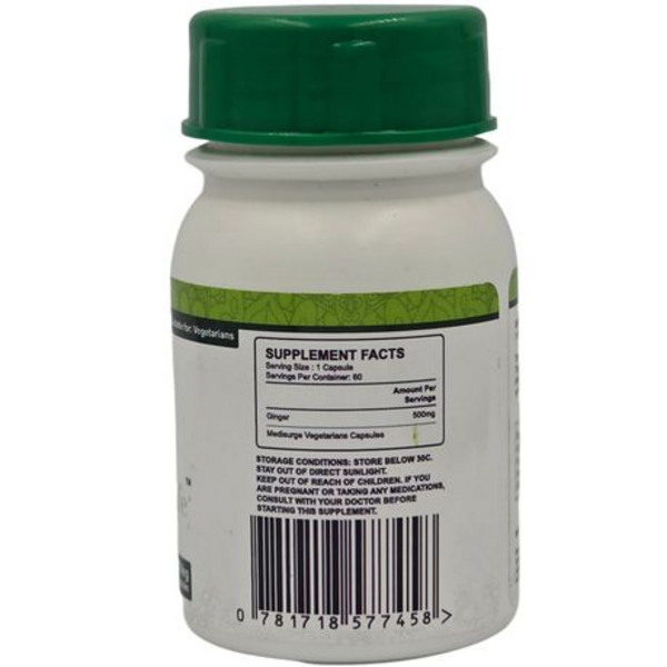 Healthy Life Ginger Extract 500mg 60 Caps-Digestive & Immune Support - 2-Pk