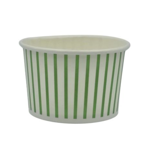 Ice Cream Tub 90ml - Green Striped Disposable Paper Cup