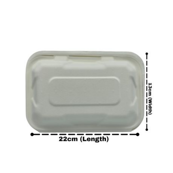 Sugarcane Clamshell Eco Takeaway Container 900ml Single Comp - 50 Pack - Image 3