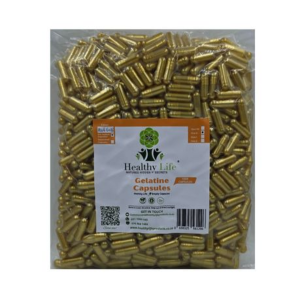 Healthy Life- Gold Empty GELATIN Capsules Size 0- 1000 Pack