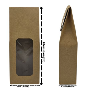 Kraft Cookie Box Medium Size with PLA Window - Eco-Friendly - 25 Pack